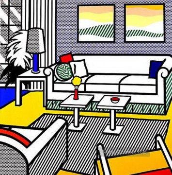 Roy Lichtenstein Werke - Interieur mit geruhsamen Gemälden 1991 Roy Lichtenstein